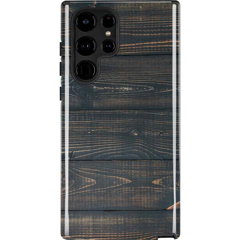 Black Painted Wood Galaxy S24 Ultra Impact Case