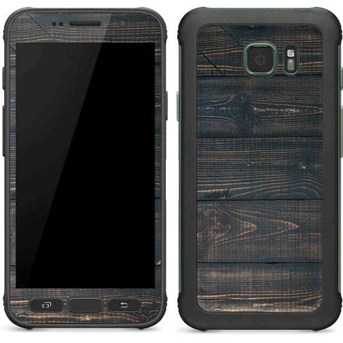 Black Painted Wood Galaxy S7 Active Skin