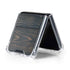 Black Painted Wood Galaxy Z Flip5 5G Clear Case