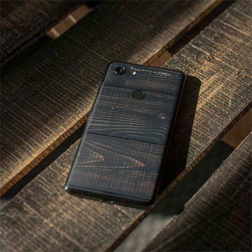 Black Painted Wood Google Pixel 3 Skin