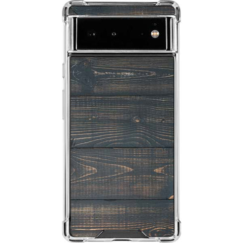 Black Painted Wood Google Pixel 6 Clear Case
