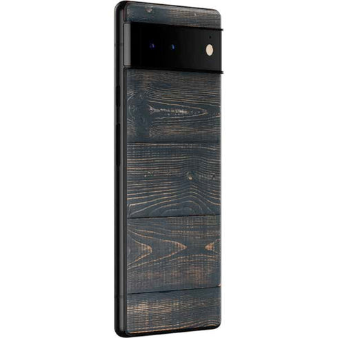 Black Painted Wood Google Pixel 6 Skin