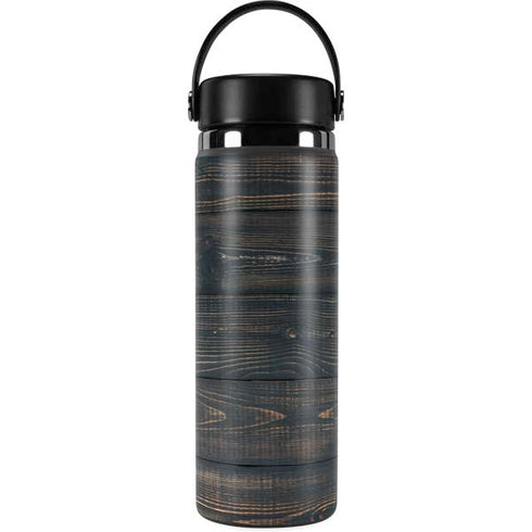 Black Painted Wood Hydro Flask 20oz Wide Mouth Skin