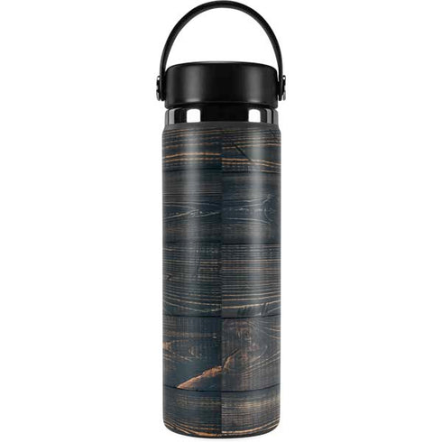 Black Painted Wood Hydro Flask 20oz Wide Mouth Skin