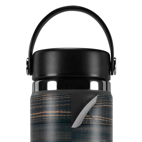 Black Painted Wood Hydro Flask 20oz Wide Mouth Skin