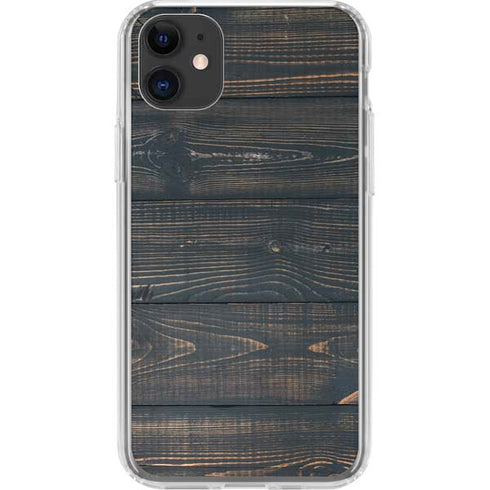 Black Painted Wood iPhone 11 Clear Case