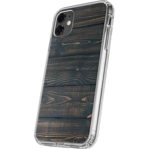 Black Painted Wood iPhone 11 Clear Case