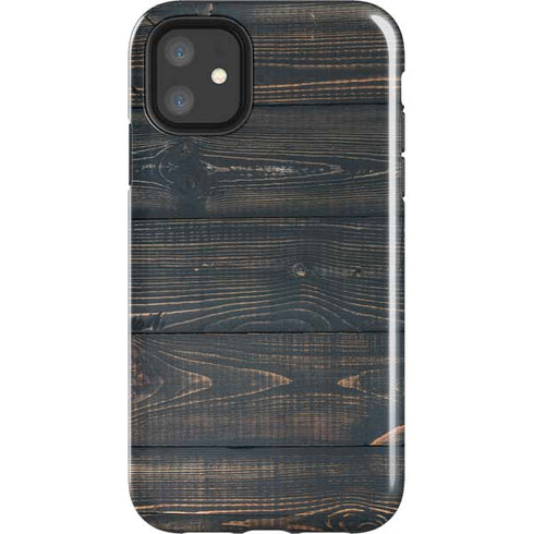 Black Painted Wood iPhone 11 Impact Case