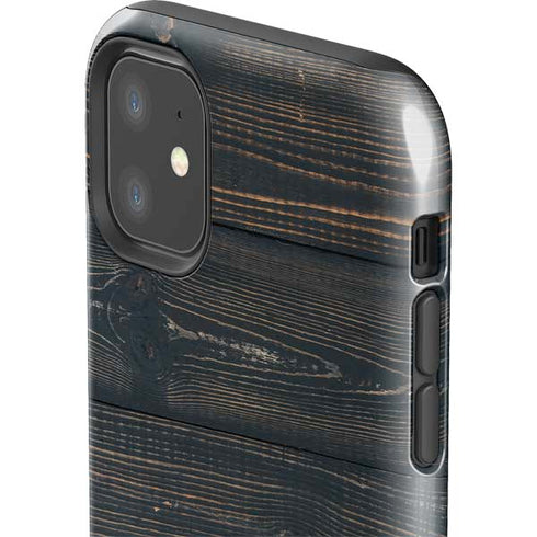 Black Painted Wood iPhone 11 Impact Case