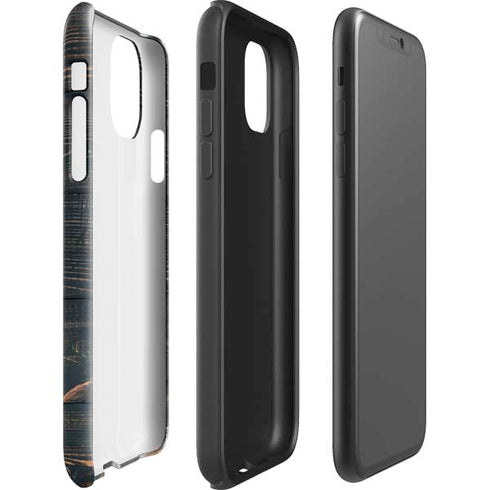 Black Painted Wood iPhone 11 Impact Case