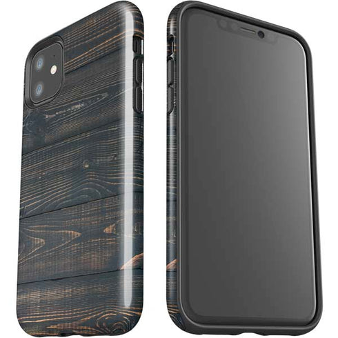 Black Painted Wood iPhone 11 Impact Case