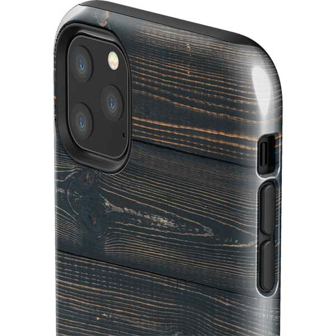 Black Painted Wood iPhone 11 Pro Max Impact Case