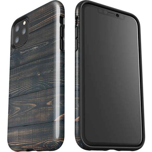 Black Painted Wood iPhone 11 Pro Max Impact Case