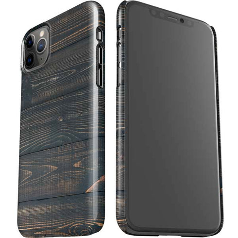 Black Painted Wood iPhone 11 Pro Max Lite Case