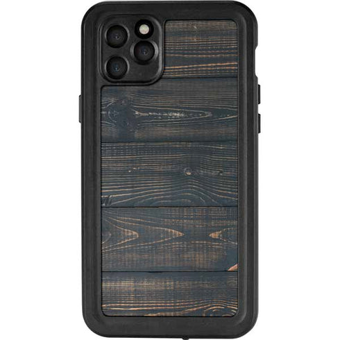 Black Painted Wood iPhone 11 Pro Max Waterproof Case