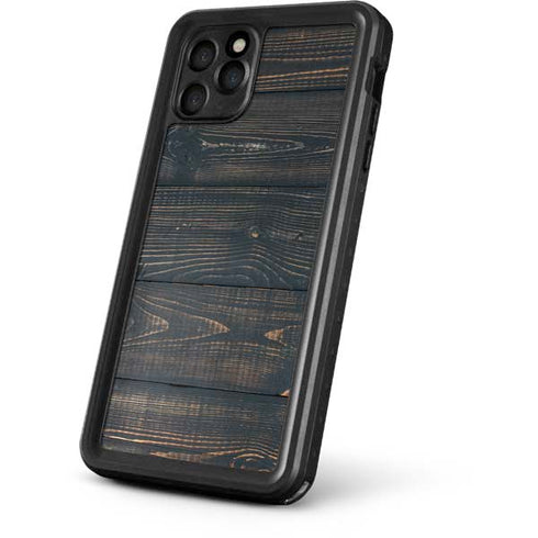 Black Painted Wood iPhone 11 Pro Max Waterproof Case