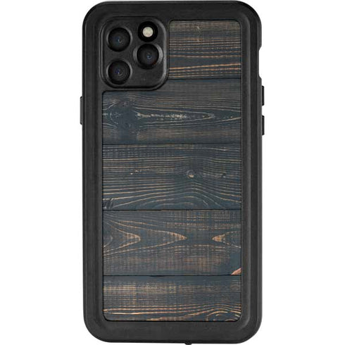 Black Painted Wood iPhone 11 Pro Waterproof Case