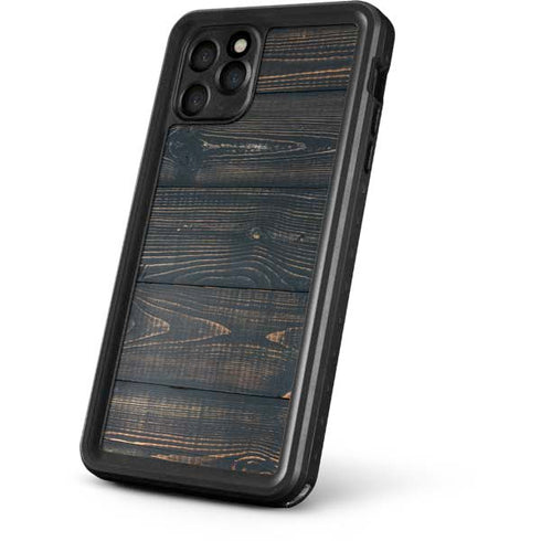 Black Painted Wood iPhone 11 Pro Waterproof Case