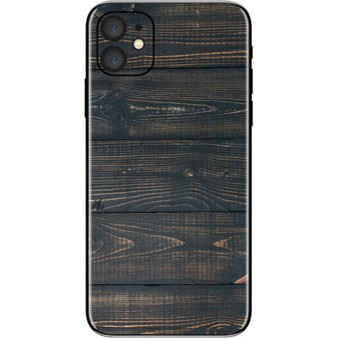 Black Painted Wood iPhone 11 Skin
