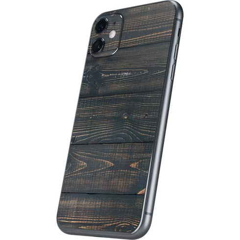 Black Painted Wood iPhone 11 Skin