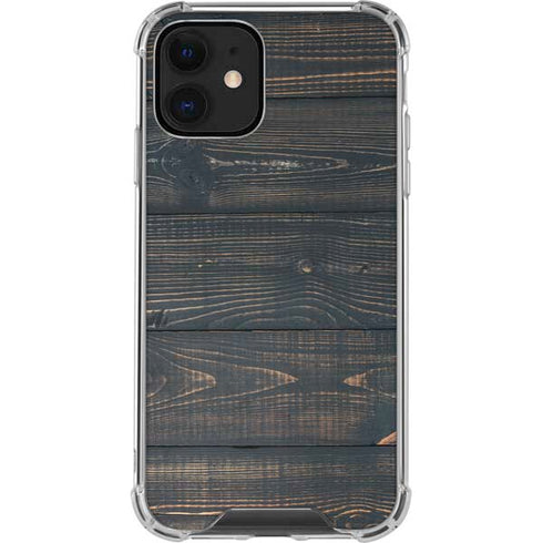 Black Painted Wood iPhone 12 Clear Case