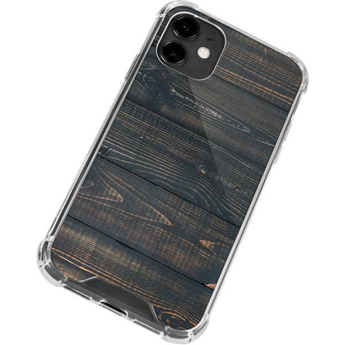 Black Painted Wood iPhone 12 Clear Case