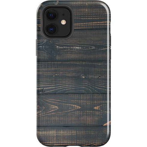 Black Painted Wood iPhone 12 Impact Case