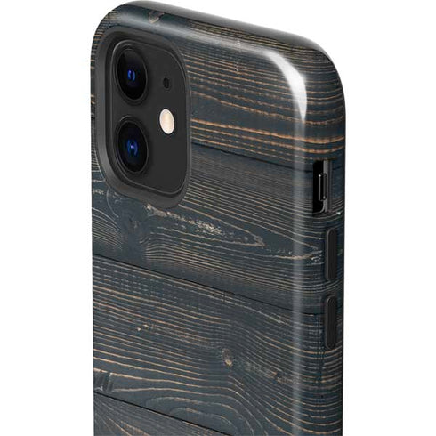 Black Painted Wood iPhone 12 Impact Case