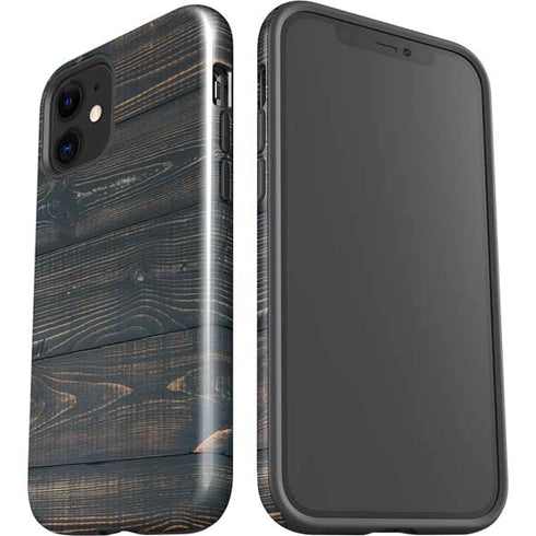 Black Painted Wood iPhone 12 Impact Case