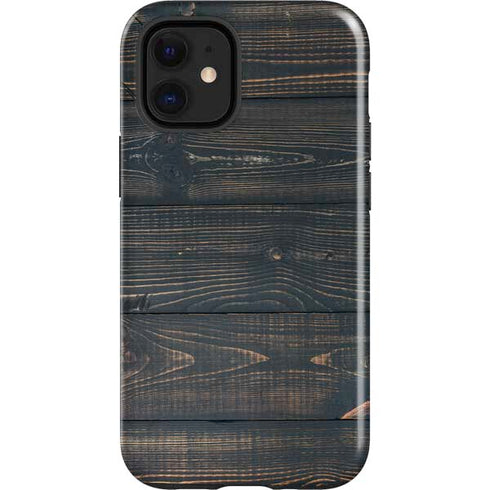Black Painted Wood iPhone 12 Mini Impact Case