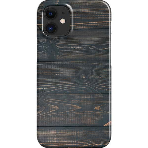Black Painted Wood iPhone 12 Mini Lite Case