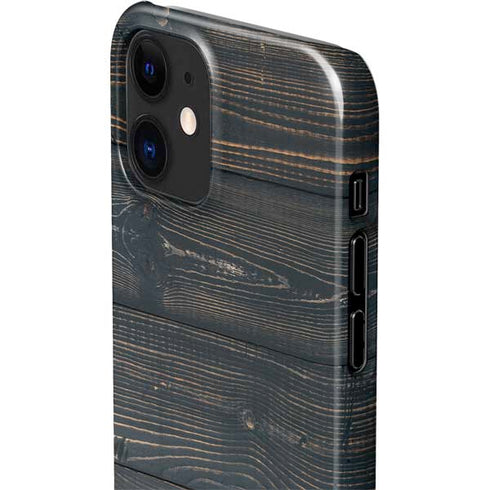 Black Painted Wood iPhone 12 Mini Lite Case
