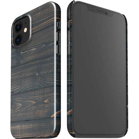 Black Painted Wood iPhone 12 Mini Lite Case