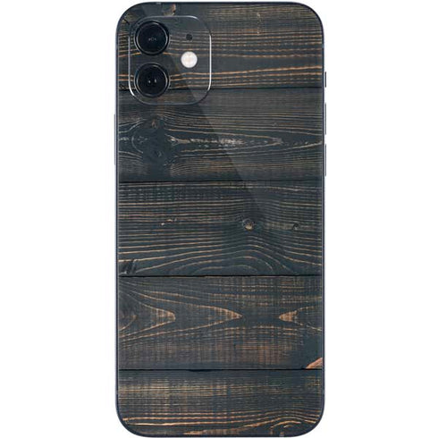 Black Painted Wood iPhone 12 Mini Skin