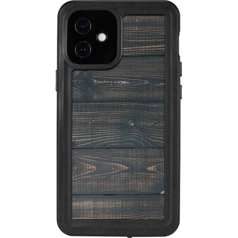 Black Painted Wood iPhone 12 Mini Waterproof Case