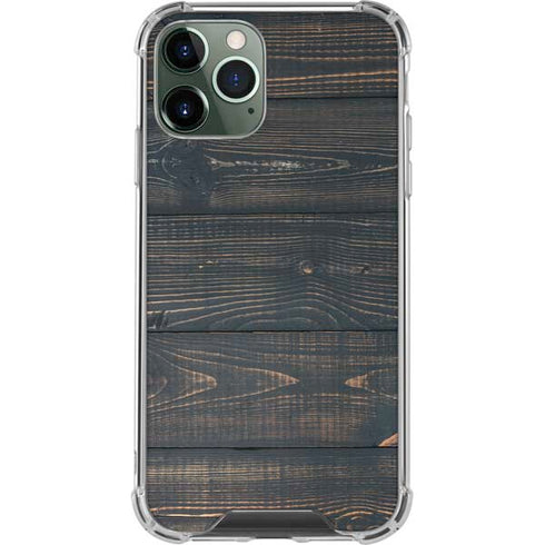Black Painted Wood iPhone 12 Pro Clear Case