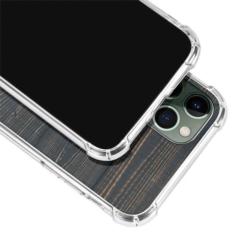 Black Painted Wood iPhone 12 Pro Clear Case