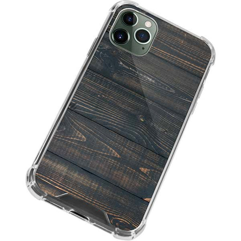Black Painted Wood iPhone 12 Pro Clear Case