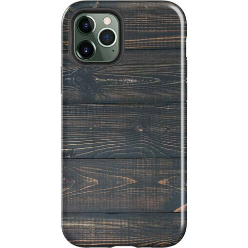 Black Painted Wood iPhone 12 Pro Impact Case