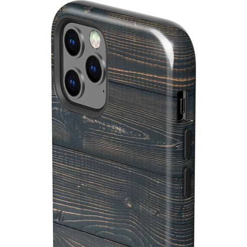 Black Painted Wood iPhone 12 Pro Impact Case