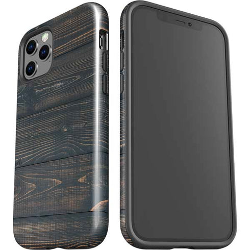 Black Painted Wood iPhone 12 Pro Impact Case