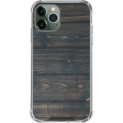 Black Painted Wood iPhone 12 Pro Max Clear Case