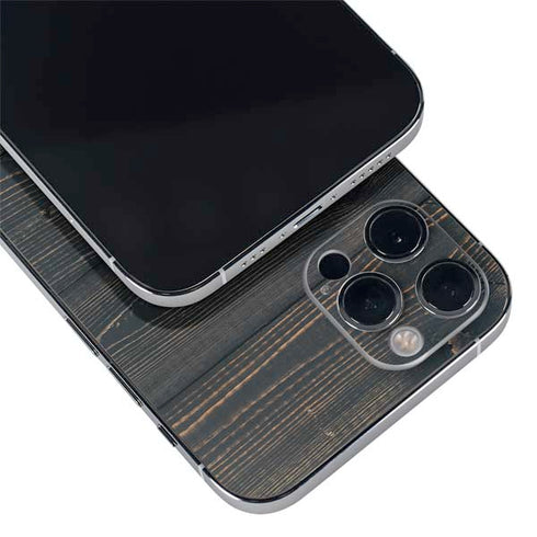 Black Painted Wood iPhone 12 Pro Max Skin