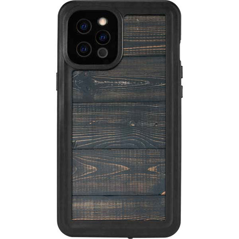 Black Painted Wood iPhone 12 Pro Max Waterproof Case