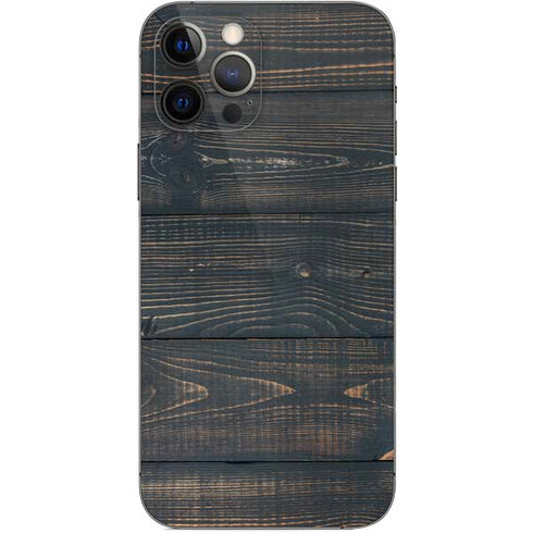 Black Painted Wood iPhone 12 Pro Skin