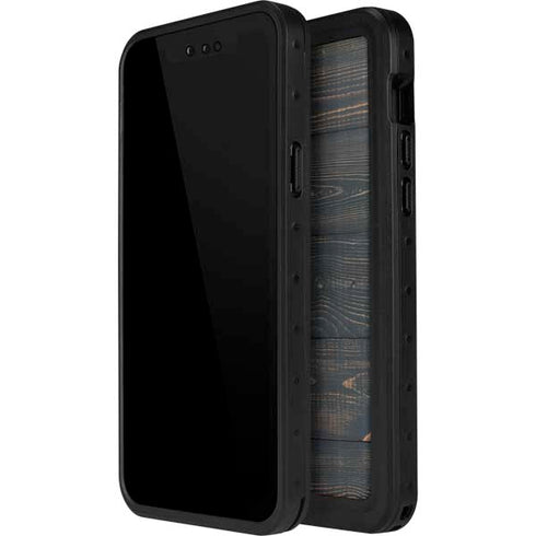 Black Painted Wood iPhone 12 Pro Waterproof Case