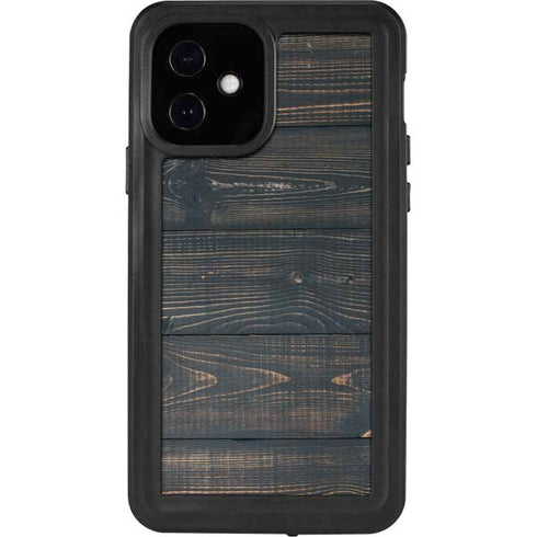 Black Painted Wood iPhone 12 Waterproof Case