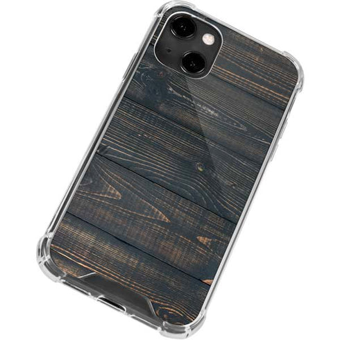 Black Painted Wood iPhone 13 Clear Case