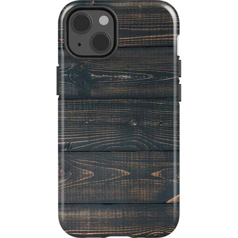 Black Painted Wood iPhone 13 Impact Case