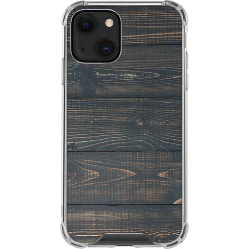 Black Painted Wood iPhone 13 Mini Clear Case